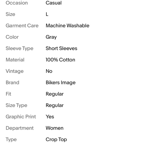 Bikers Image Tee Ride Free Women Large Gray Crop T Shirt Flames Short Sleeve - Picture 12 of 12